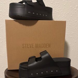 Steve Madden Black Studded Sandals